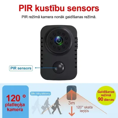 Mini Full HD security camera with night vision, motion detection, and a battery, video and security systems ad in Riga 5