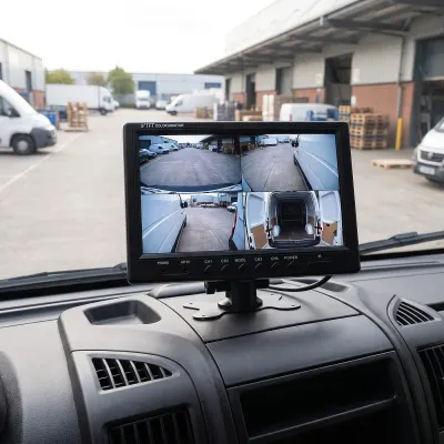 Car monitor for 4 cameras; displays all feeds simultaneously (9 inches, 12/24 V), video and security systems ad in Riga 1