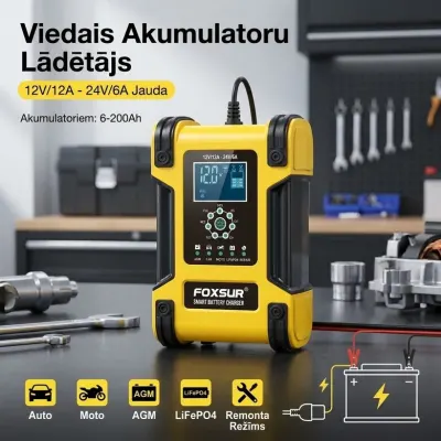 Akumulatora lādētājs 12/24v 8A, PRO (mašīnām, motocikliem, smagajai tehnikai), aksesuāri un viedierīces sludinājums Rīgā 3