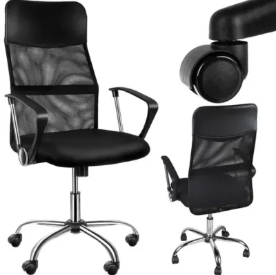 Ergonomisks biroja datorkrēsls siets melns 130 kg sēdeklis 46–57 cm TILT, mēbeles un interjers, apgaismojums sludinājums Rīgā 7