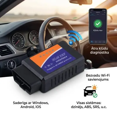 OBD2 ELM327 Car Diagnostic Tool, Wi-Fi Error Reader, networking and internet equipment ad in Riga 2