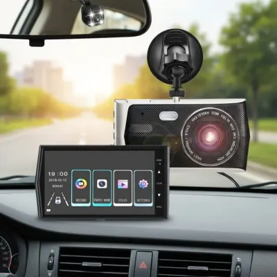 360g HD car dashcam with 3 cameras (facing the road, the interior, ..., video and security systems ad in Riga 1