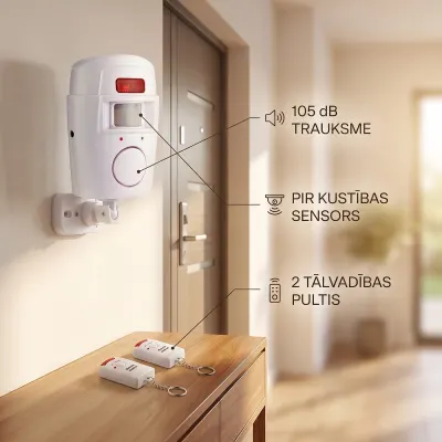 Wireless Alarm System with 2 Remote Controls, 105 dB, video and security systems ad in Riga 2