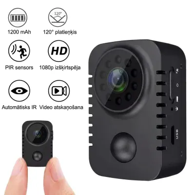 Mini Full HD security camera with night vision, motion detection, and a battery, video and security systems ad in Riga 7