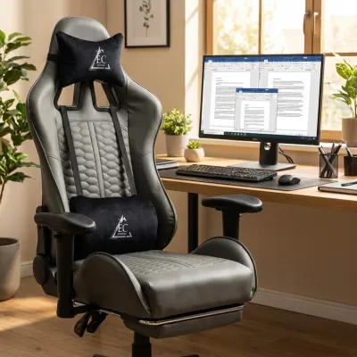 Ergonomisks biroja krēsls ar masāžas funkciju un kāju balstu, datorkrēsls, mēbeles un interjers, apgaismojums sludinājums Rīgā 4