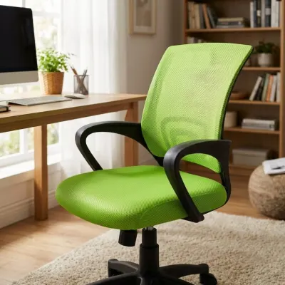 Ergonomic computer chair with mesh backrest, green, 120 kg, seat height 39–51 cm, furniture and interior, lighting ad in Riga 2