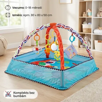 Bērnu bumbu baseins manēža 120 cm ar 100 krāsainām bumbām, bērnu mēbeles sludinājums Rīgā 2