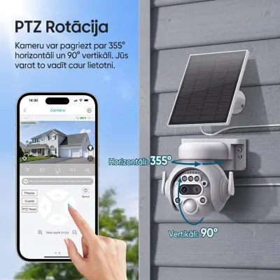 White 4G Solar-Powered Outdoor Surveillance Camera with SIM Card Support – 360°..., video and security systems ad in Riga 8