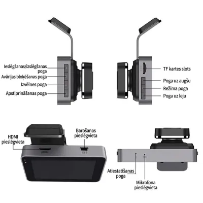 Wide-Angle FHD Car Dash Cam with G-Sensor, Wi-Fi, and Rearview Camera –..., video and security systems ad in Riga 5