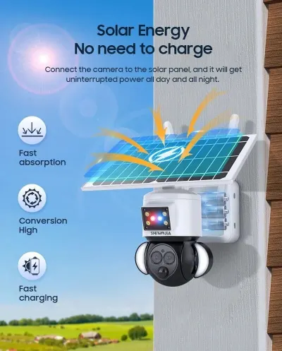 Solar-powered PTZ surveillance camera with a 12X dual lens and color night vision..., video and security systems ad in Riga 4