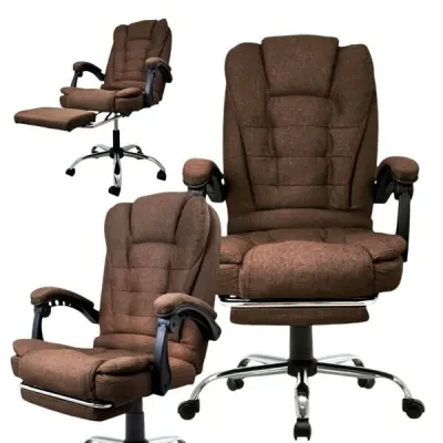 Ergonomic fabric computer chair, brown fabric, 150 kg, backrest 90–155°, furniture and interior, lighting ad in Riga 7