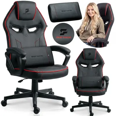 Melns ergonomisks gaming datorkrēsls ar jostasvietas spilvenu līdz 120 kg, mēbeles un interjers, apgaismojums sludinājums Rīgā 4