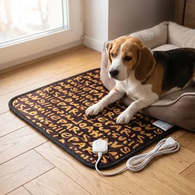 Dzīvnieku guļvietas sildītājs regulējams siltums 220V 20W 45x45cm suņiem