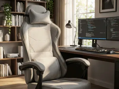 Fabric computer chair with footrest and massage belt, adjustable up to 150 kg, furniture and interior, lighting ad in Riga 6