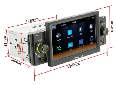 Automašīnas radio LCD + kamera, CarPlay SWM151C - (Android -Auto 5 collu, MP5..., video un drošības sistēmas sludinājums Rīgā 10