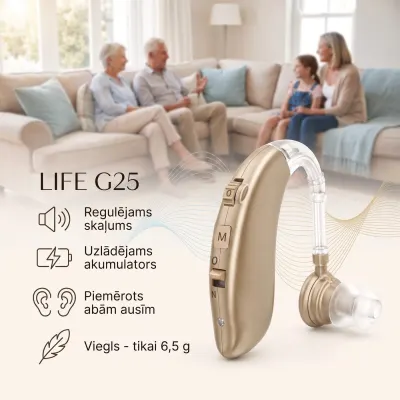 Digital Rechargeable Behind-the-Ear Hearing Amplifier with Adjustable Volume..., optics, hearing aids, health aids ad in Riga 2