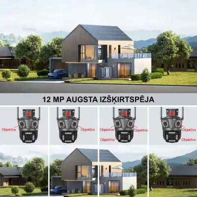 12 MP Outdoor WiFi PTZ Surveillance Camera with Four Lenses, video and security systems ad in Riga 6