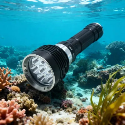 Underwater Flashlight with 7 LEDs (XM-L2 LED; 8,000 lumens; 200 m; Rechargeable), furniture and interior, lighting ad in Riga 6