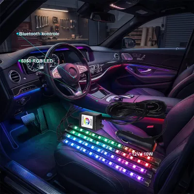 Car LED RGB Neon-Style Lighting, Bluetooth, 10W, 12V, Waterproof, furniture and interior, lighting ad in Riga 2