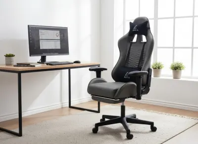 Ergonomisks biroja krēsls ar masāžas funkciju un kāju balstu, datorkrēsls, mēbeles un interjers, apgaismojums sludinājums Rīgā 5