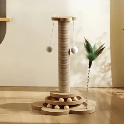 "4 in 1 Fun Tower" Cat Claw-Sharpening Scratching Post and Toy, 43 cm, animal feed, products and services ad in Riga 3