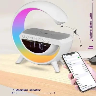 Bezvadu telefona lādētājs ar Bluetooth skaļruni, modinātāju un RGB lampu, aksesuāri un viedierīces sludinājums Rīgā 5