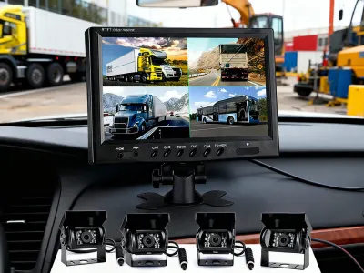 Automašīnas kameras 4gab ar Monitoru 9', 10-20m vadi, video un drošības sistēmas sludinājums Rīgā 2