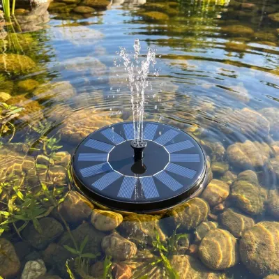 Fountain with a solar battery and LED lights that glow at night (180 l/h; jets..., furniture and interior, lighting ad in Riga 1