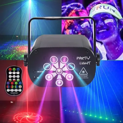 Laser projector with remote control, 128 different patterns, RGB, LED disco light, furniture and interior, lighting ad in Riga 1