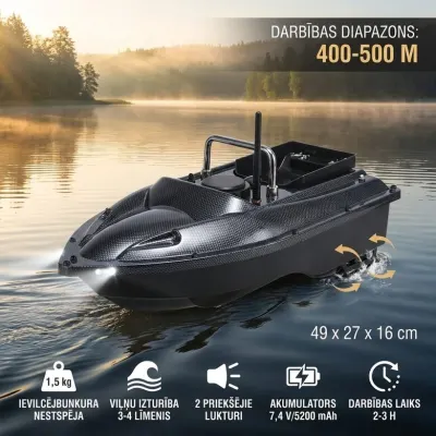 Fishing Boat with 500m Remote Control Range and 1.5kg Capacity, LED Lighting, Lures..., furniture and interior, lighting ad in Riga 3