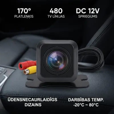 Car rearview camera with night vision and a 170° viewing angle, waterproof, video and security systems ad in Riga 2
