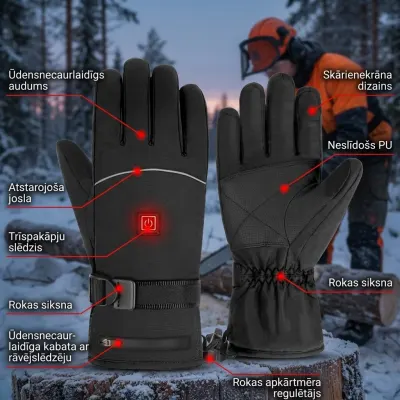 Рукавицы с подогревом M, XXL (3 режима обогрева), спортивные занятия, инвентарь ad в Риге 2