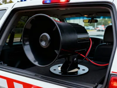 Car siren - loudspeaker, very loud, with remote control, 105-115 dB, 100 W, 12 V