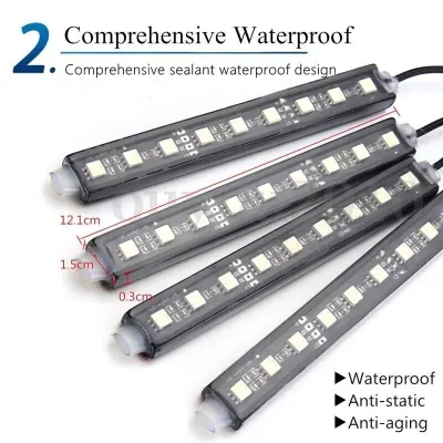 Auto salona LED stilizācijas komplekts 4 lentām RGB ar tālvadības pulti 12V, mēbeles un interjers, apgaismojums sludinājums Rīgā 2