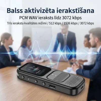Professional Bluetooth voice recorder with DSP noise reduction and a TFT display, accessories and smart devices ad in Riga 7