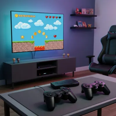 Retro Spēļu konsole 64Gb ar 10'000 spēlēm, 2 pultis, tv un elektronika sludinājums Rīgā 6