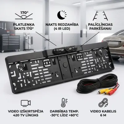 Automašīnas atpakaļskata kamera ar grozāmu lēcu ( 12v-24v, 1920x1080P, IP68..., video un drošības sistēmas sludinājums Rīgā 2