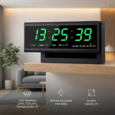 39 cm LED wall clock with 8 colors, large display, furniture and interior, lighting ad in Riga 1