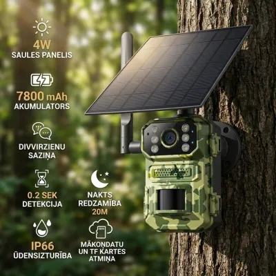 4G Hunting Trail Camera with Solar Panel, 16MP, IP66, Night Vision, video and security systems ad in Riga 3