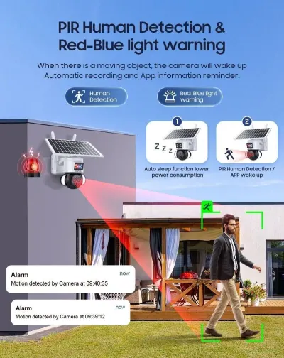 Solar-powered PTZ surveillance camera with a 12X dual lens and color night vision..., video and security systems ad in Riga 3