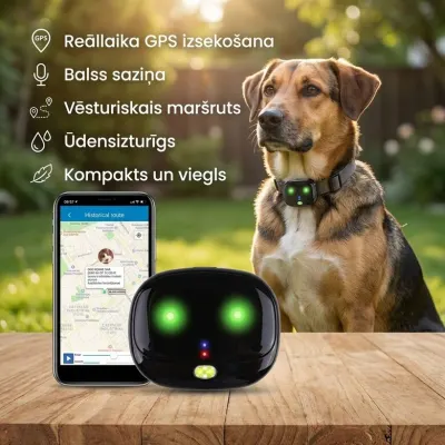 Dzīvnieku GPS izsekošanas siksna suņiem kaķiem G12P IP67 5-10d, barība, preces  un piederumi sludinājums Rīgā 1