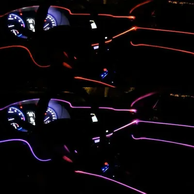 Car LED Interior Strip Light, 3 m, 12 V, 6 Colors: White, Yellow, Red, Green, furniture and interior, lighting ad in Riga 4