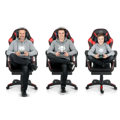 Melni sarkans ergonomisks datorkrēsls ar kāju balstu līdz 150 kg, mēbeles un interjers, apgaismojums sludinājums Rīgā 7