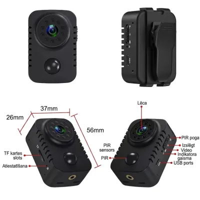 Mini Full HD security camera with night vision, motion detection, and a battery, video and security systems ad in Riga 6