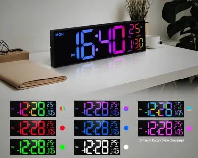39 cm LED wall clock with 8 colors, large display, furniture and interior, lighting ad in Riga 6