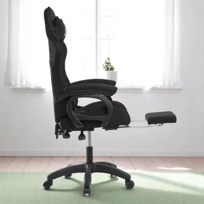Ergonomisks biroja krēsls ar masāžas funkciju, regulējamu atzveltni un eko ādas/auduma apdari, melns – līdz 150 kg, mēbeles un interjers, apgaismojums sludinājums Rīgā 5
