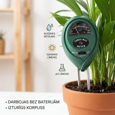 4-in-1 Soil Moisture Meter (Temperature, Light, pH, Moisture), furniture and interior, lighting ad in Riga 2