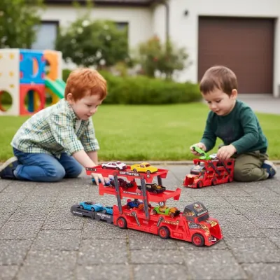 Toy Car Models with a Transport Vehicle, 6+1 pcs., sports activities, equipment, accessories ad in Riga 3