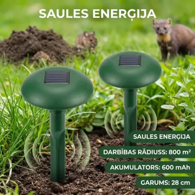 Ultrasonic Mole, Snake, and Rodent Repeller (Solar-Powered),  animal feed, products and services ad in Riga 3
