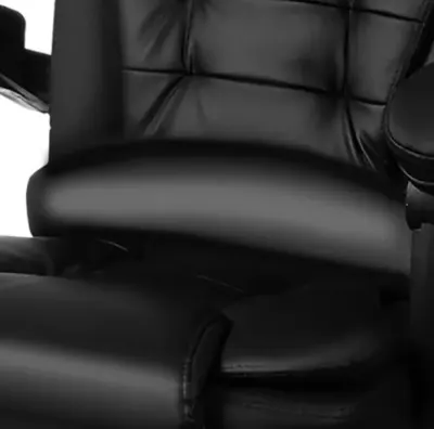 Office chair with footrest, black computer chair, furniture and interior, lighting ad in Riga 8